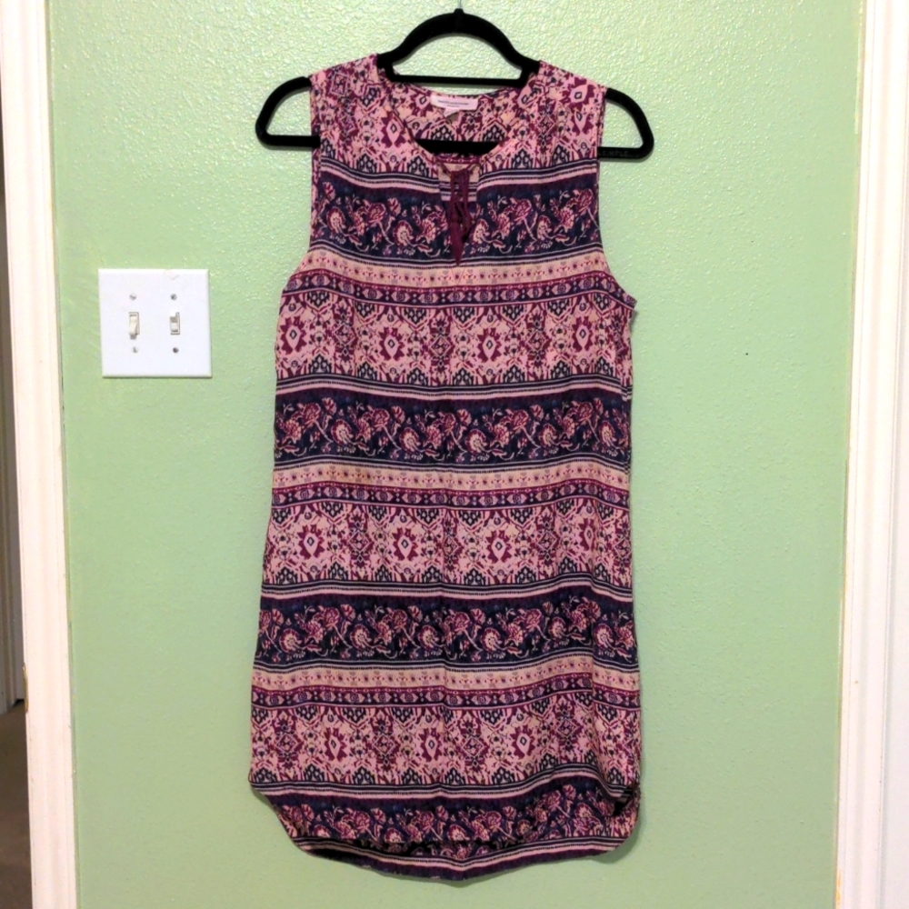 Purple/Maroon Damask Shift Dress